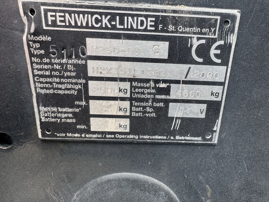 Wózek widłowy Linde Perkins 530 cm 2500 kg H 25 D