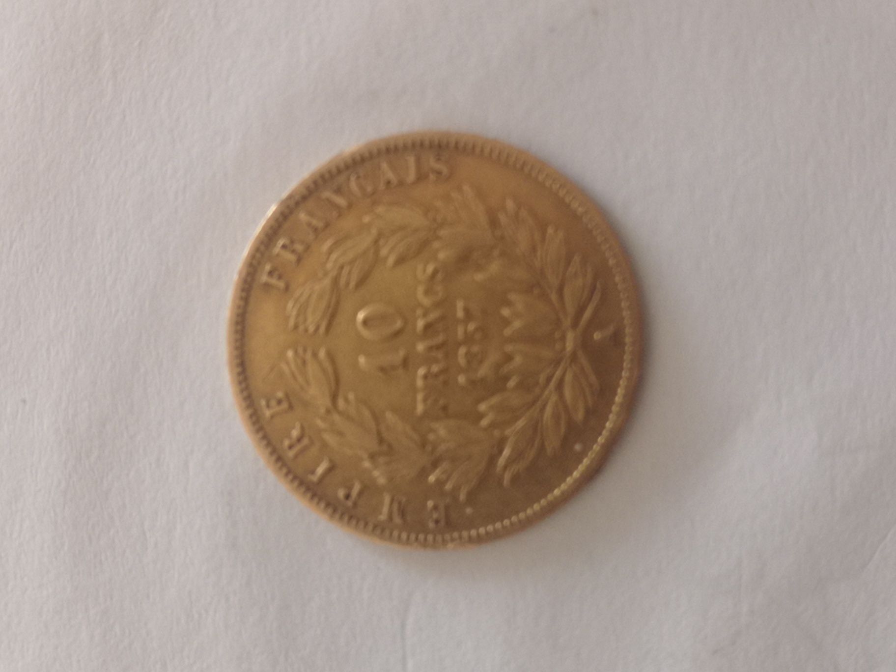 Moeda 10 francos de 1857 Napoleão III