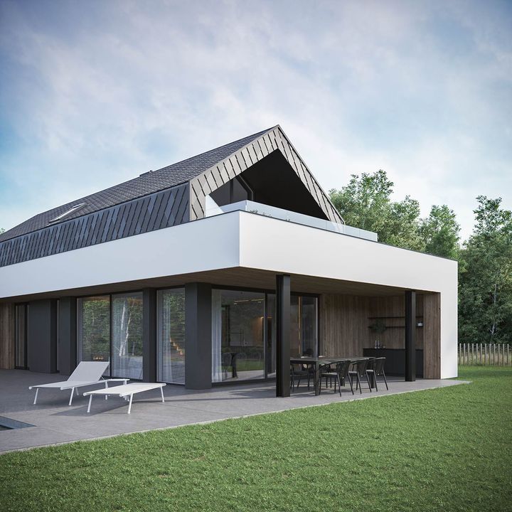 Projekt domu homekoncept 91 hk91 dom nowoczesny, nowoczesna stodoła