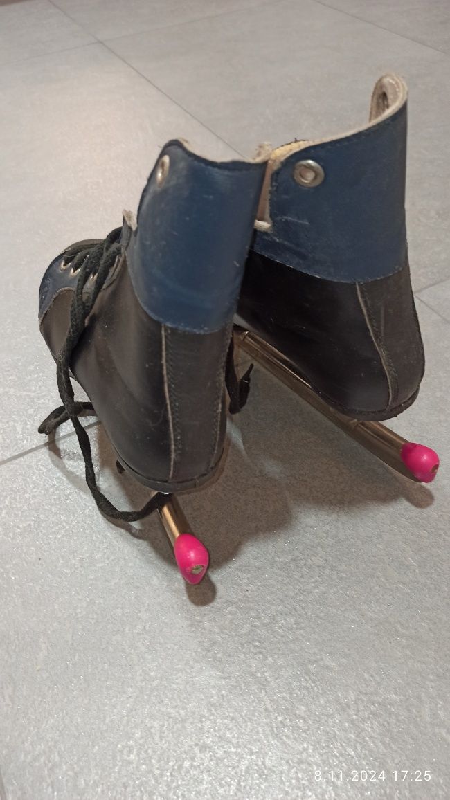 Łyżwy polskie lata 70-te Fabos Polsport st. db+, rozm. 36 wkładka 23cm