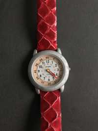 Manguun zegarek dla dzieci dziecięcy czerwony skórzany pasek