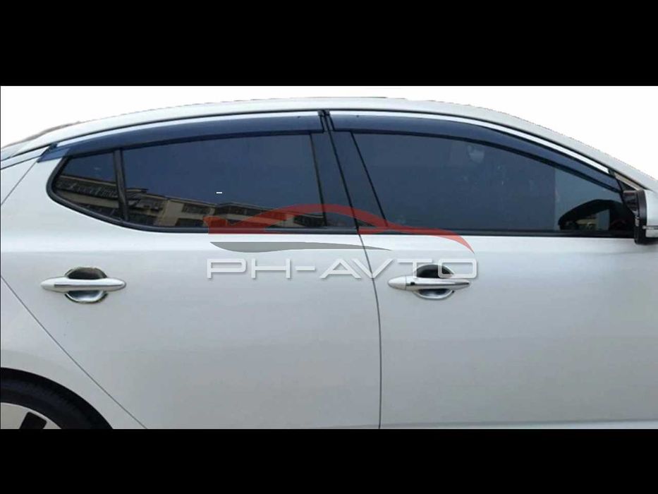 Вітровики з хромом Kia Optima K5 2011-2016 / 2016+ Ветровики Дефлектор