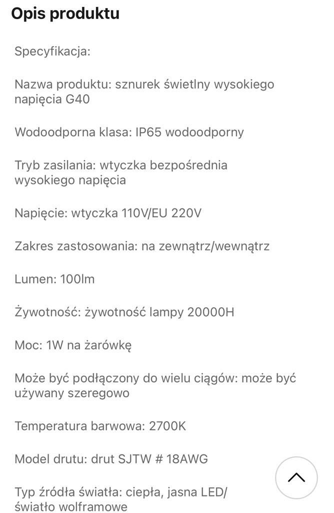 Lampki zewnętrzne oświetlenie led 25 żarówek 15 m