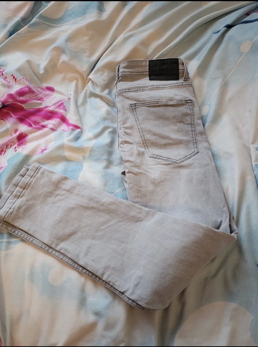 Szare jeansy męskie spodnie rozmiar S