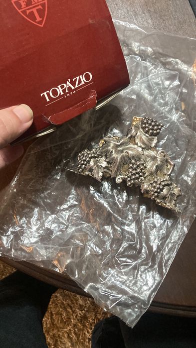 Guarda guardanapos contrastado Topázio prata casquinha