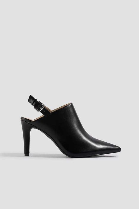 713 NA-KD Czarne Czółenka Z Odsłoniętymi Piętami Buty Na Obcasie 37