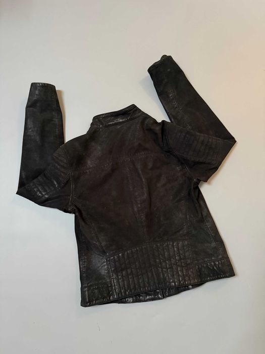 Skórzana kurtka, czarna ramoneska, Pepe Jeans, rozm. L