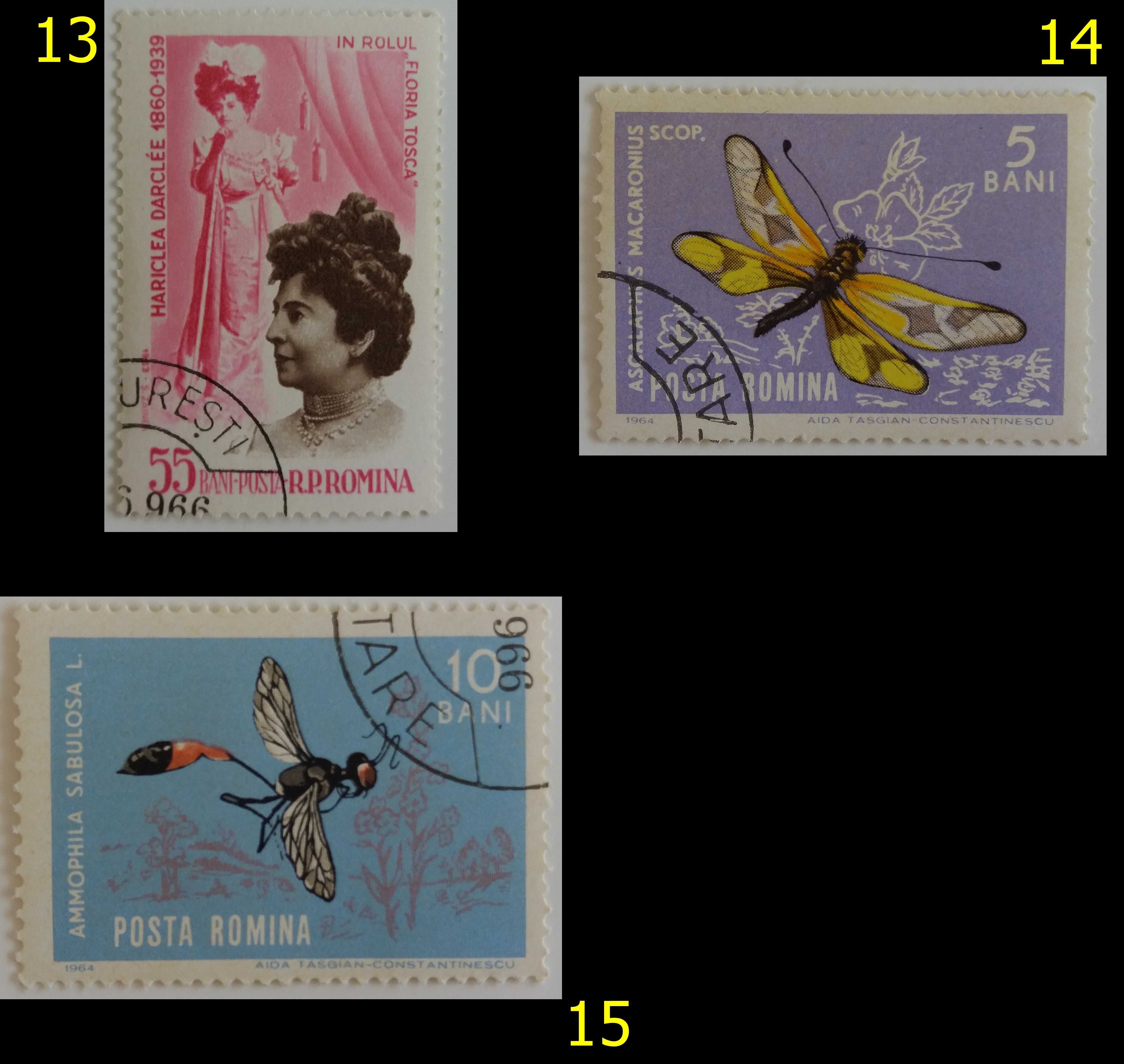 Znaczki pocztowe, Rumunia 1960-64, 21 sztuk