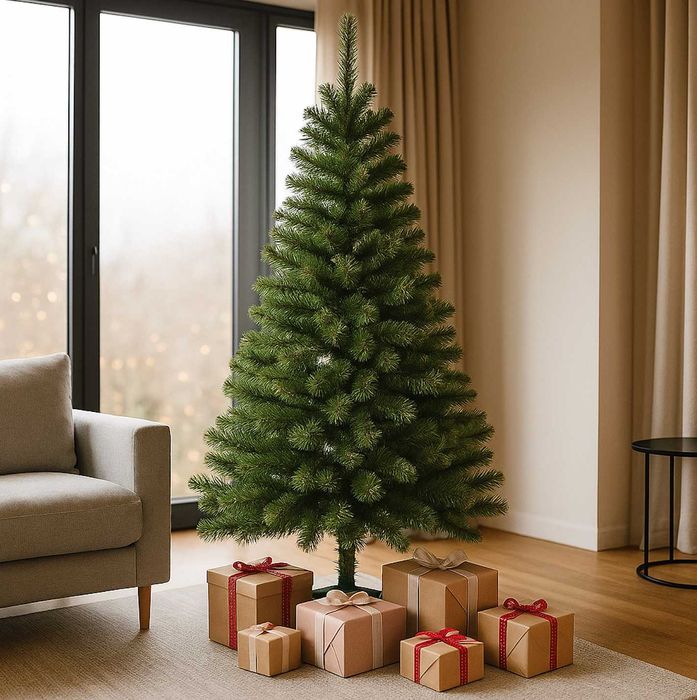 4w1 Duża Choinka Sztuczna Jak Żywa 180 CM Stojak Jodła Gęsta + GRATISY