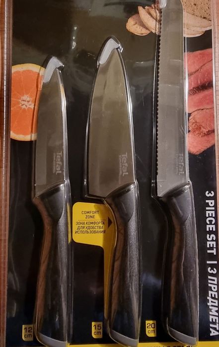 Noże tefal trzy sztuki