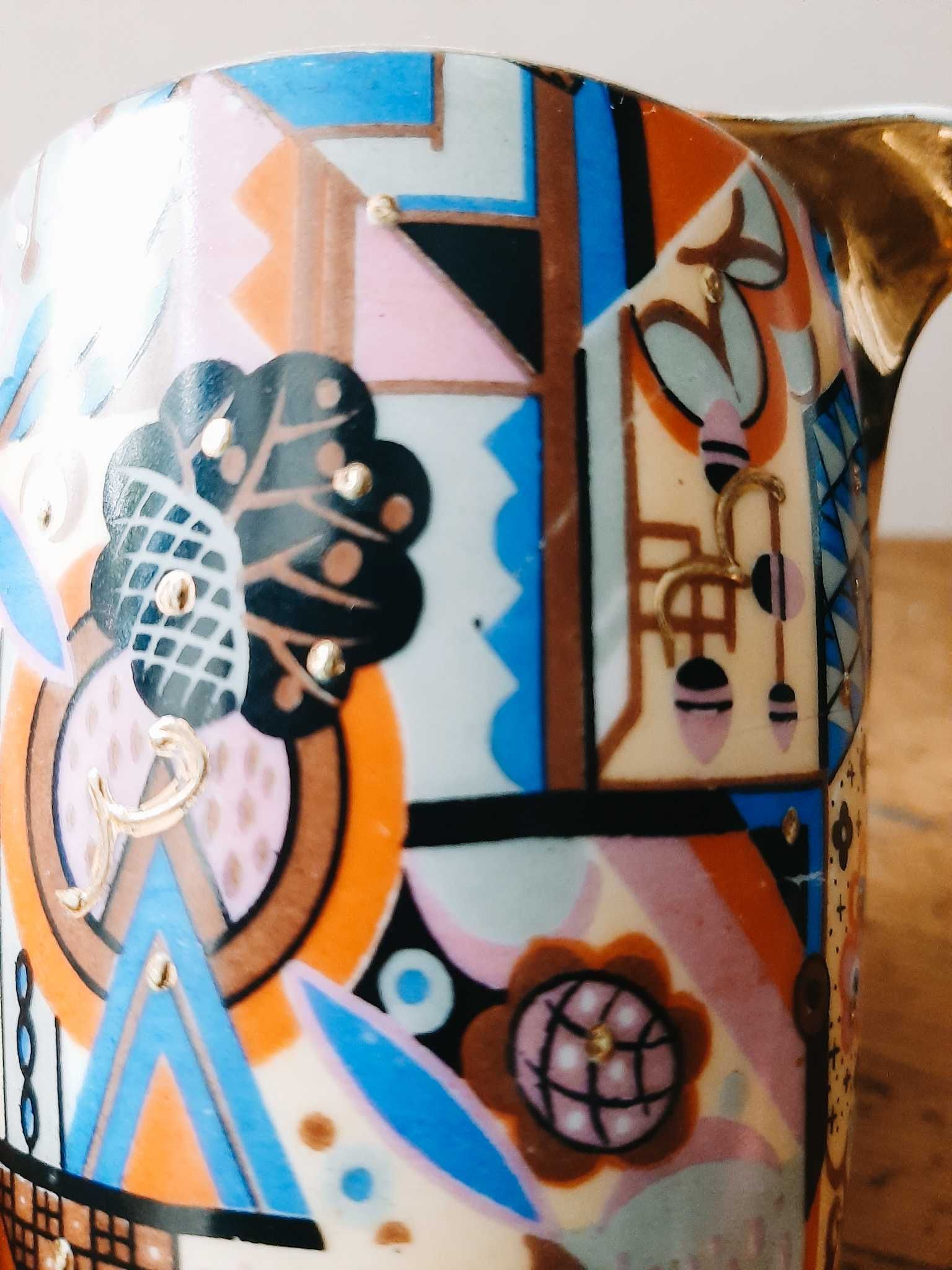 Mlecznik porcelana vintage Czechoslovakia kubistyczna