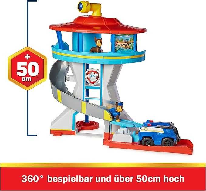 PAW Patrol, Lookout Tower, zestaw wieża psi patrol z 1 pojazdem Chase