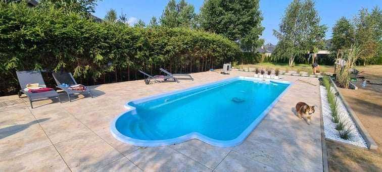 Basen ogrodowy basen poliestrowy model rzymski oświetlenie LED 820x320