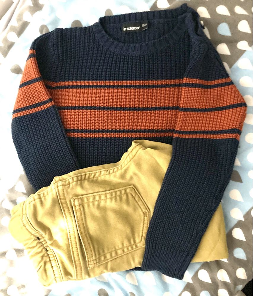 Spodnie GAP (na dwa lata) i sweter 98