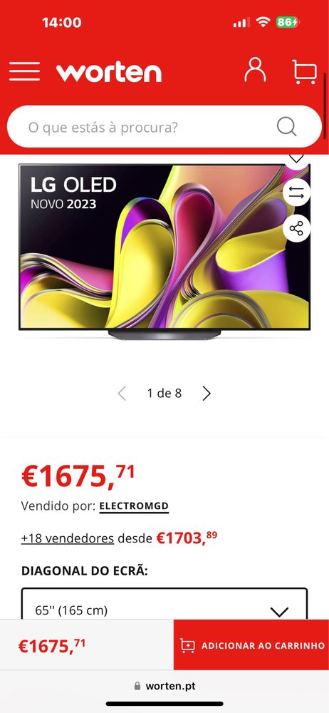 TV LG 65'' OLED 4K Smart TV