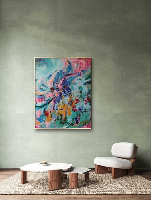 Abstrakcyjny obraz ręcznie malowany 40x50 cm