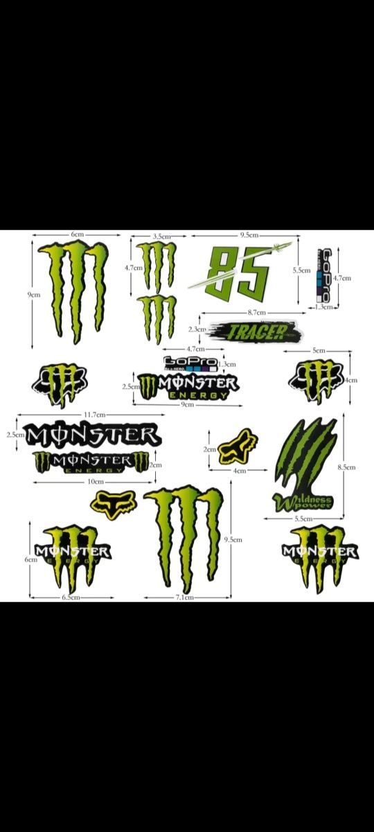 Стикер пак Monster Energy на мотоцикл