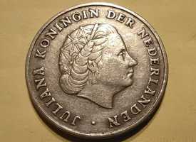 Moneta srebrna Holandia 1 gulden 1952 rok Ag srebro.
