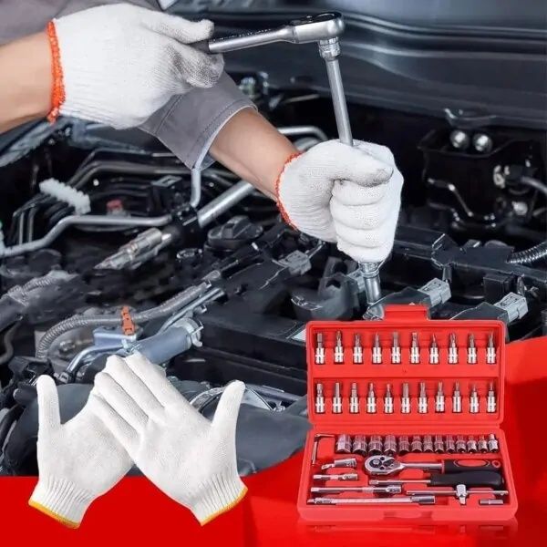 Набор инструментов 46 предметов трещетка головки