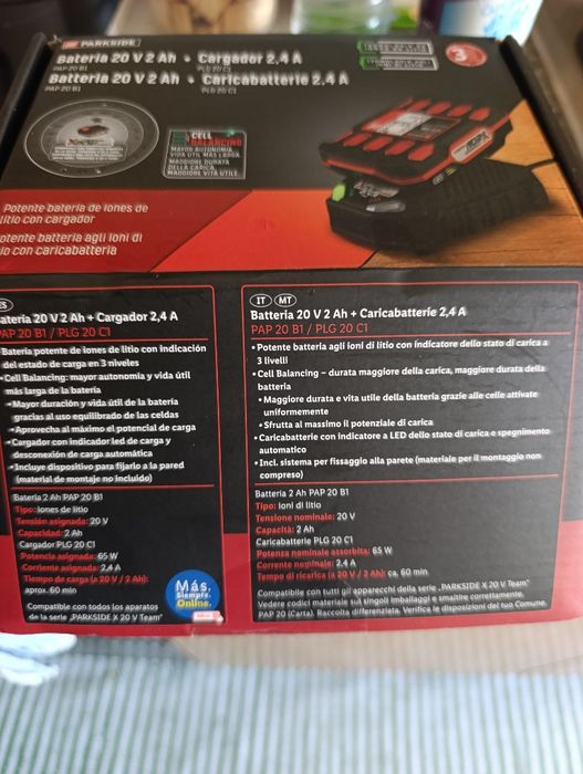 Baterias Parkside 12V  e 20V 2Ah novas