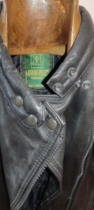 Casaco biker Couro preto