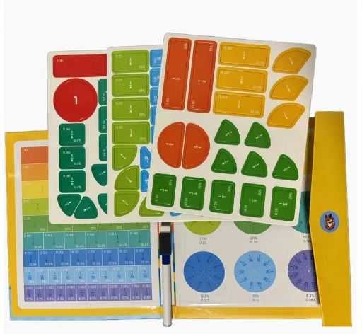 Magnetyczne puzzle, nauka ułamków przez zabawę dzieci, matematyka
