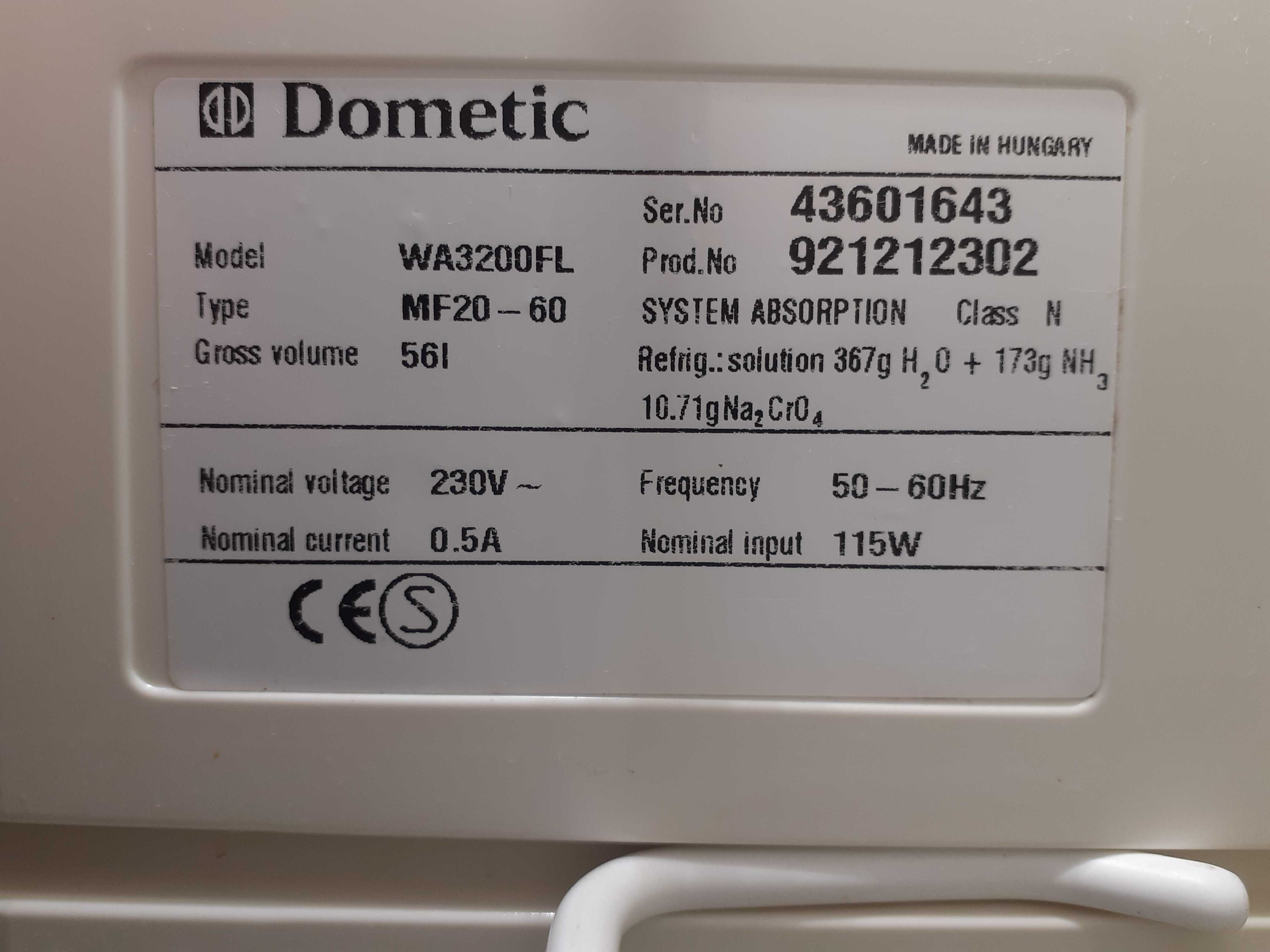 Lodówka z Zamrażalnikiem 56 L Dometic mf 20 60 Absorpcyjna Kamper gaz