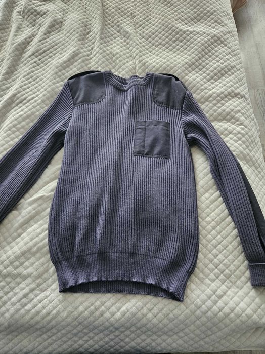 Sweter wojskowy wełniany szary