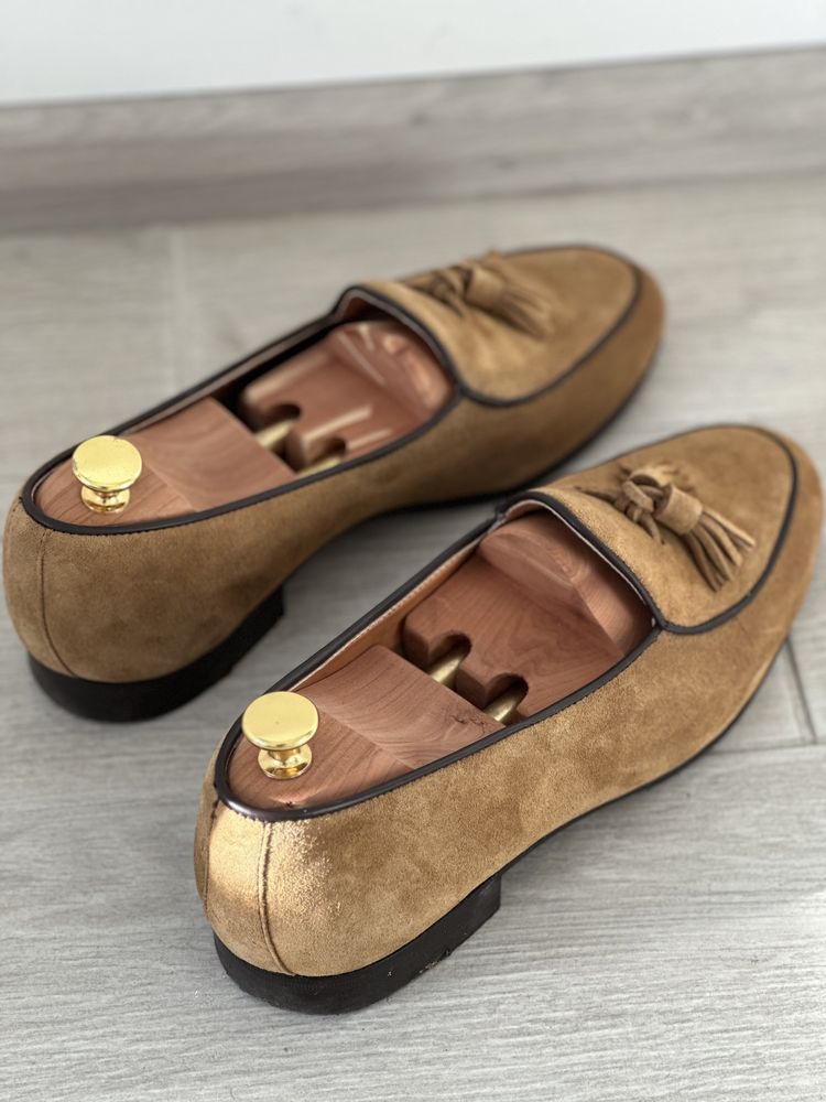 Мужские замшевые коричневые туфли лоферы loafers Berwick 1707 UK9 EU43