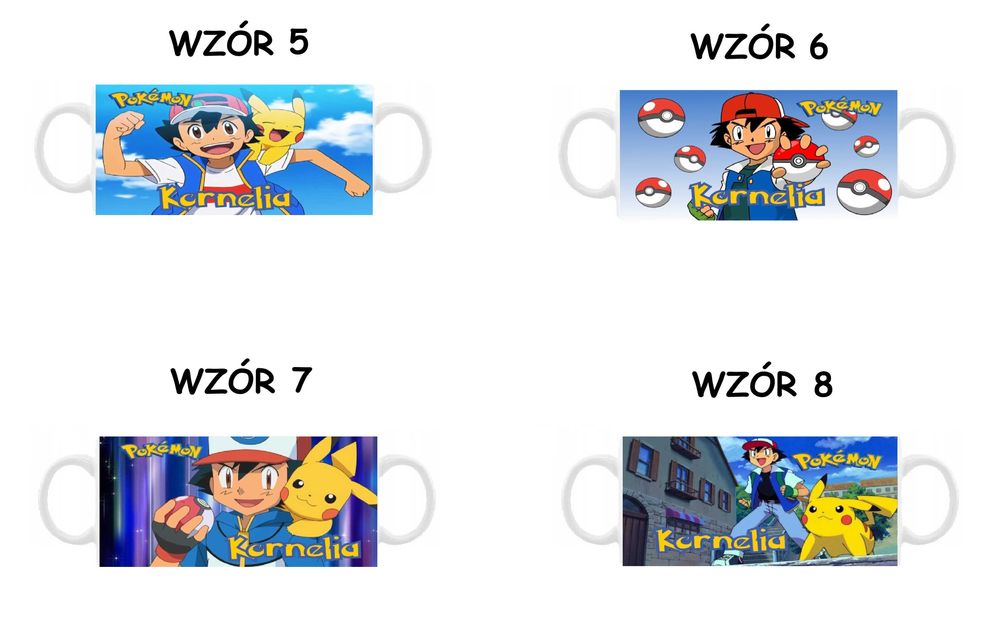 Kubek z nadrukiem Pokemon, różne wzory plus imię