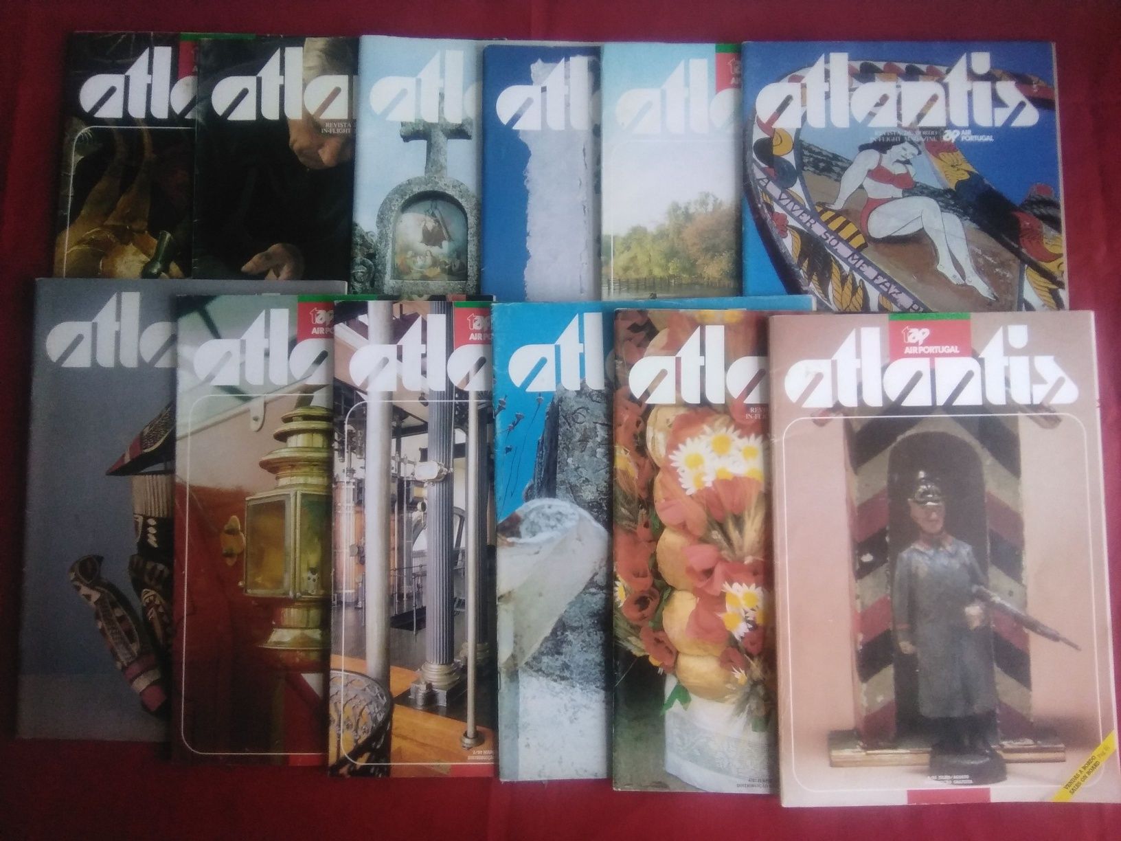 Lote de 12 revistas Atlantis antigas de TAP Air Portugal.