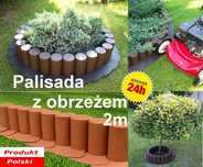 Palisada ogrodowa z obrzeżem. Regulowana Produkt POLSKI Zestaw 2 metry