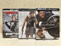 Steelbook 4K Ultra HD Blu-ray Гладиатор 1-2/Список Шиндлера/Спартак
