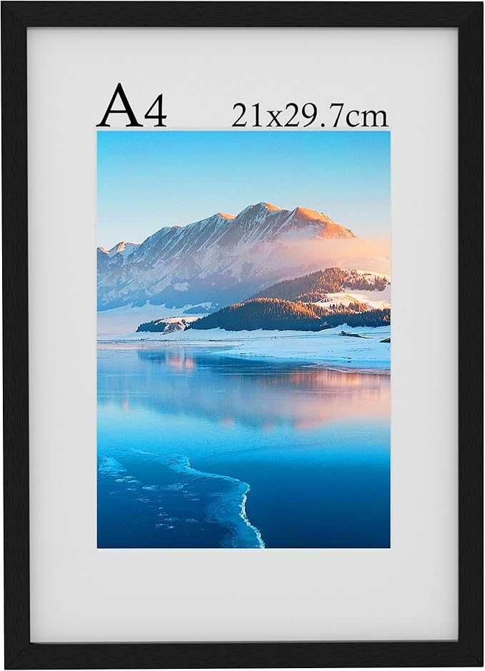 Ramka A4 23 x 32 cm Czarna Drewniana Ramka na Zdjęcia Stojąca Wisząca