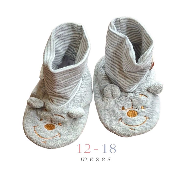 Pantufas Cinzentas Primark 12-18 meses