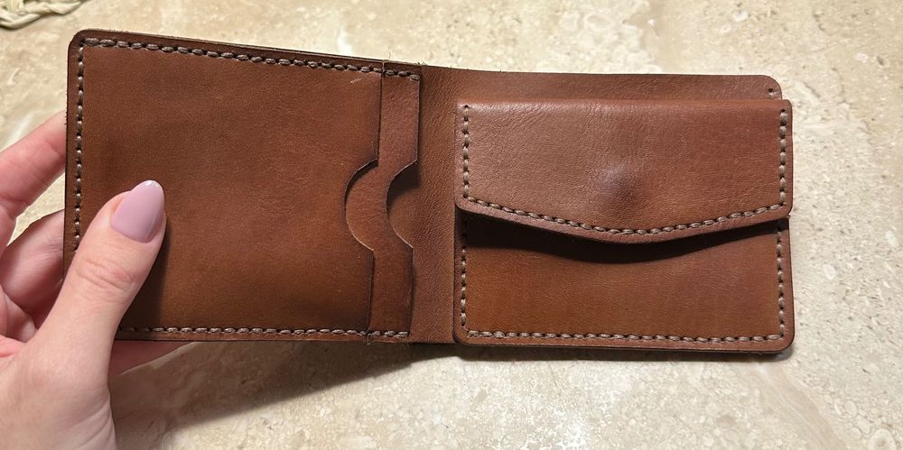 Portfel ręcznie szyty