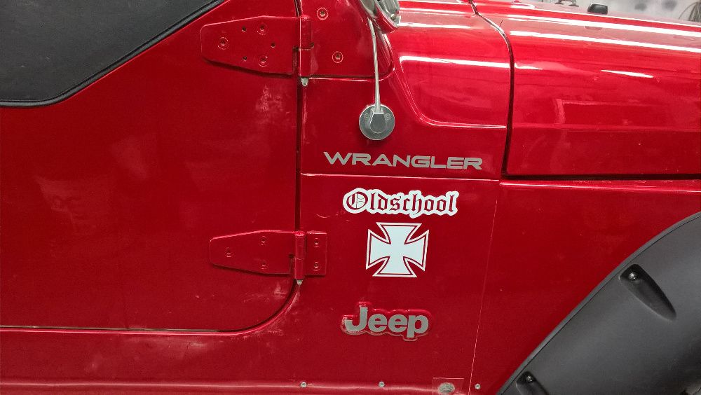 Naklejka z napisem Jeep Wrangler