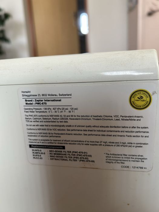 Filtr Zepter Edel Wasser