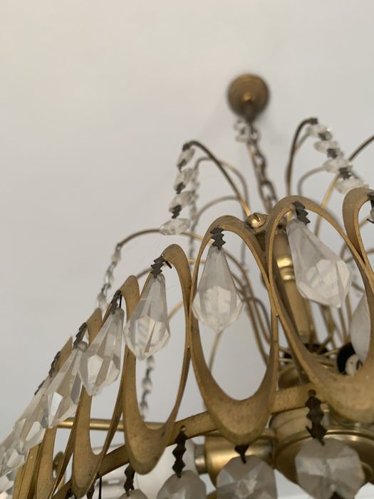 CANDEEIRO DE CRISTAL DOURADO - de 1990