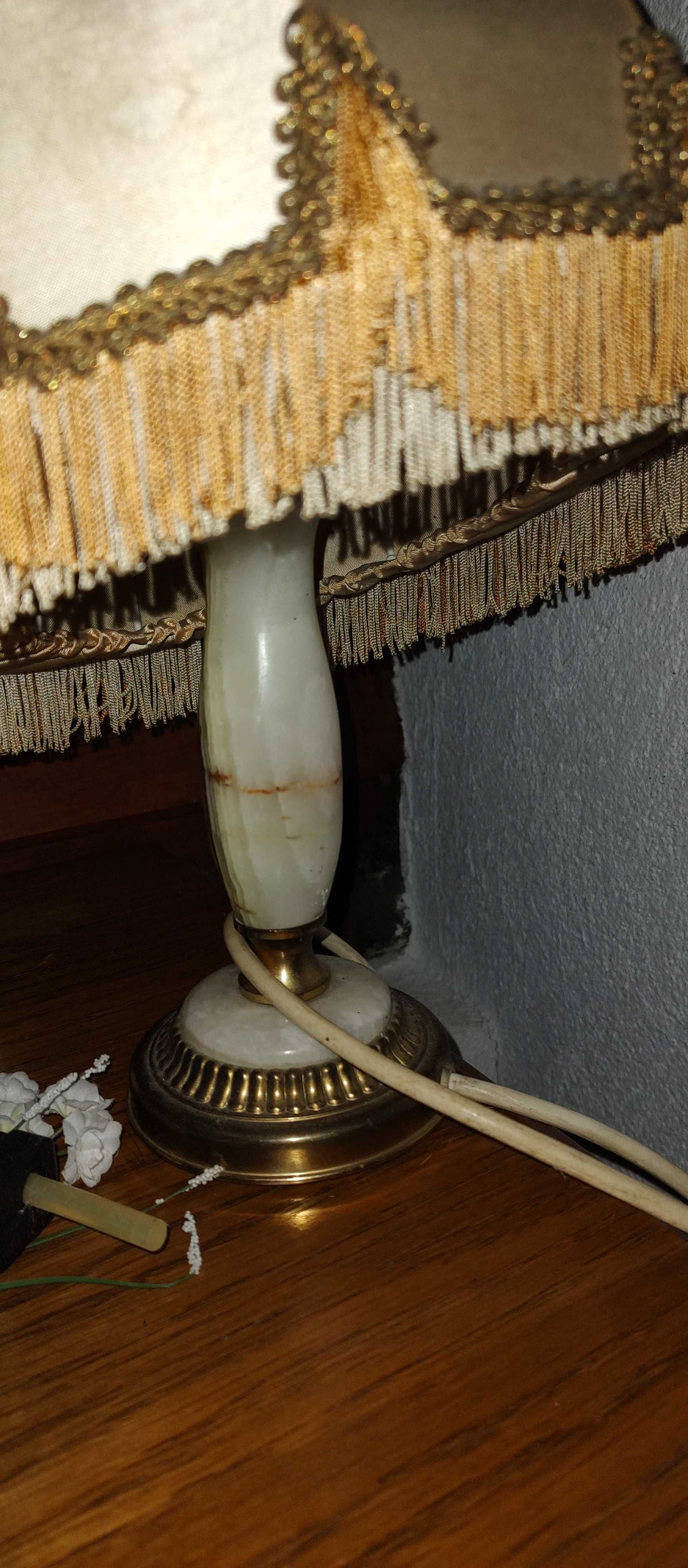 Stara Lampa lampka antyk mosiądz MARMUR Vintage Kolekcjoner