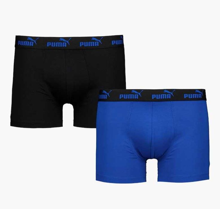 Bokserki Puma Męskie Bawełniane 2 szt czarno-niebieskie wysyłka 24
