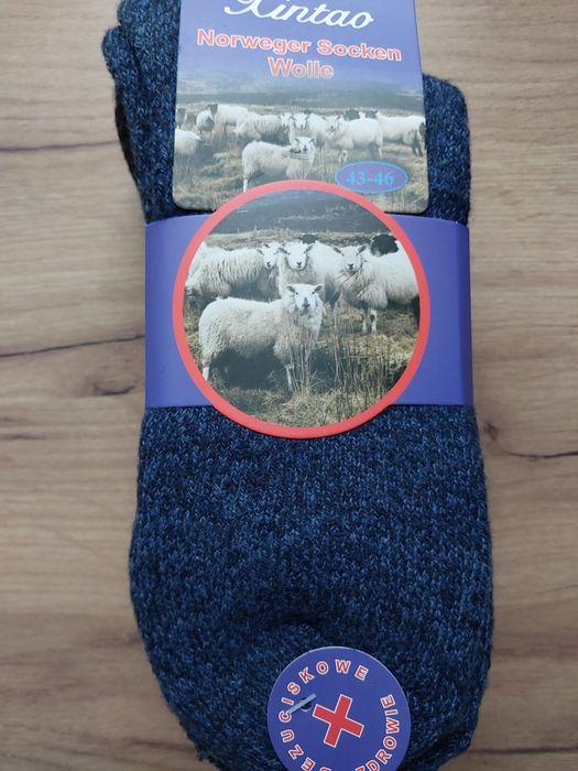 Skarpety męskie wełniane bezuciskowe