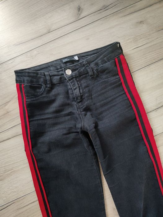Spodnie rurki xs z lampasem