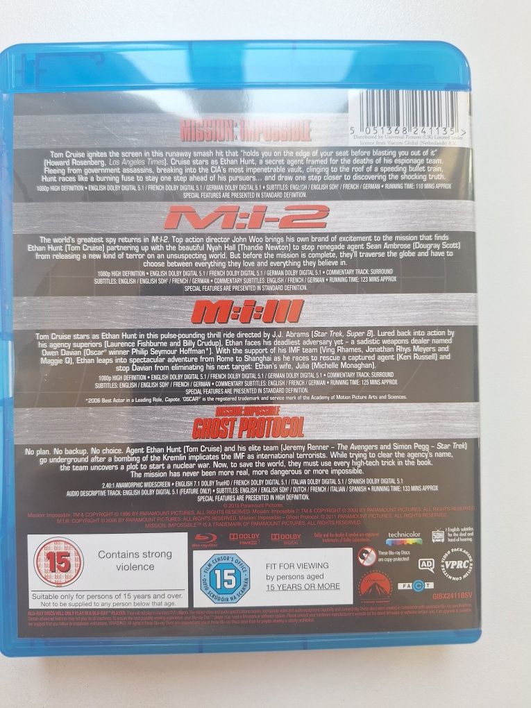 Dvd blueray's missão impossível