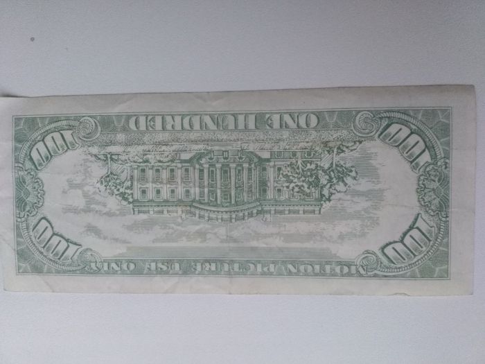 Подленая 100 долларовая банкн.1934 г. для использования в кинофильмах.