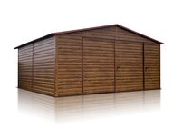Garaż jednostanowiskowy 5x6 m - Dach dwuspadowy, Brama dwuskrzydłowa,