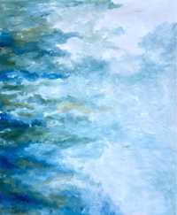 Pintura Abstrata Azul 70x90cm