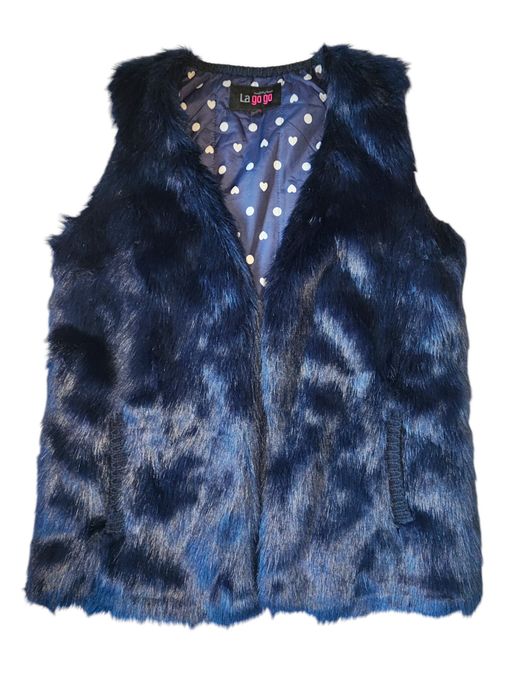 Kamizelka ze sztucznego futra w kolorze granatowym. La Go Go. 38.