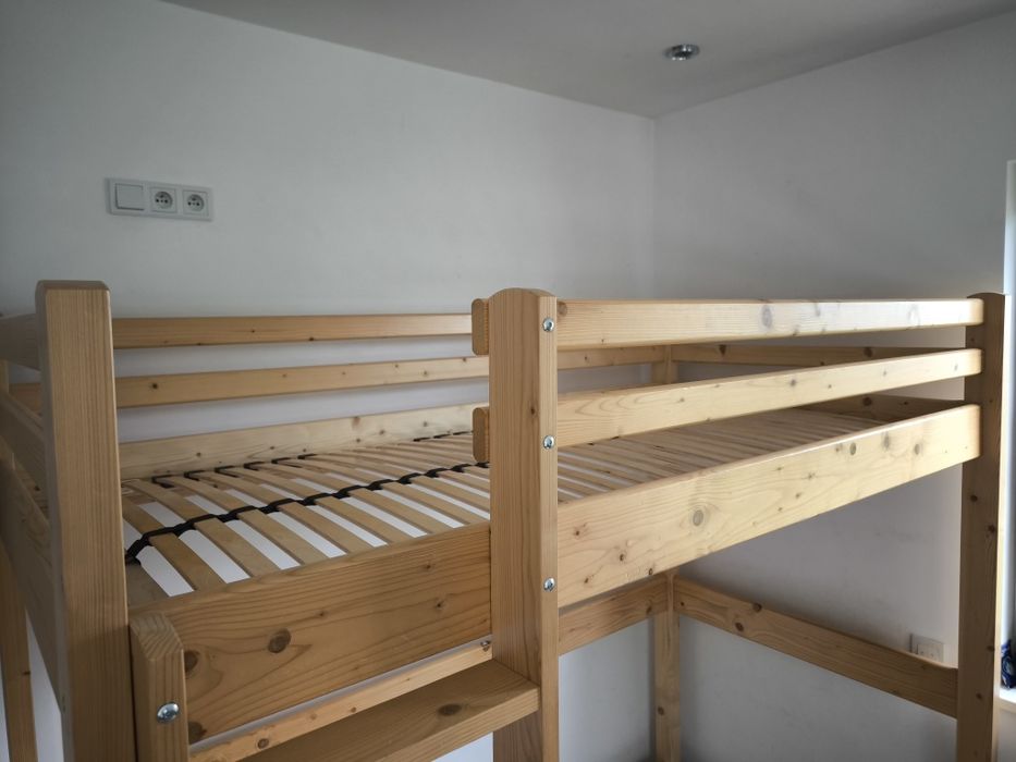 Łóżko dziecięce drewniane piętrowe antresola STAN BDB