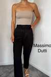 Massimo Dutti czarne spodnie eleganckie lniane 38 M